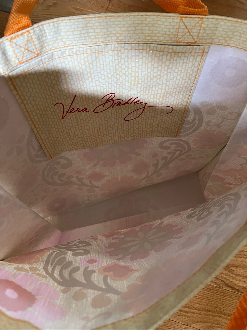 Vera Bradley Floral Tote in Orange, Pink and Brown - Picture 3 of 3